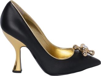 Moschino Zwarte Leren Hot n Cold Pump - Dames - Pumps - Zwart - 37 EU - Leer - Schoenen
