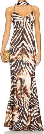 Katie May Tiki Gown In Zebra Brown