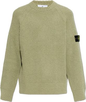 Stone Island Trui Met Logopatch - Heren - Ronde hals truien - Groen - M - Truien & Vesten