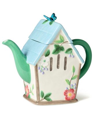 Certified International Flora 3D Birdhouse Teapot