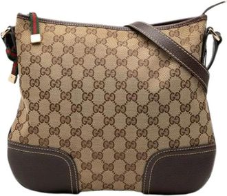 Gucci Pre-owned Cross Body Bags, female, Beige, Size: ONE SIZE Pre-owned Canvas Crossbody Bag