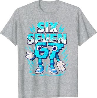 Generic Funny Meme 67 Six Seven Number Kids Boys Girls Teens Funny Trendy 6 7 Hands T-Shirt Multicoloured Italian Brainrot Tops