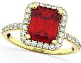 Allurez Ruby & Diamond Engagement Ring 14k Yellow Gold (3.32ct)