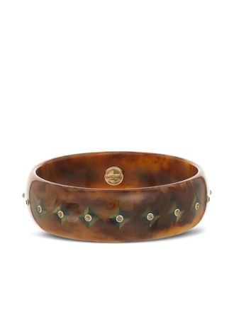 Mark Davis 18K yellow gold bakelite bracelet - women - Bakelite/18kt Yellow Gold/Smoky Quartz - One Size - Brown