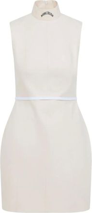 Moschino Midi-jurk met hoge hals - Beige