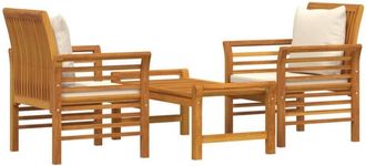 vidaXL Set De Muebles Para Jard&iacute;n 3 Piezas Con Cojines Madera Acacia Vidaxl