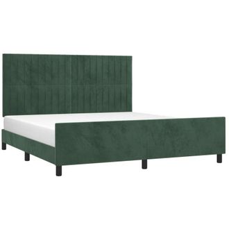 vidaXL Estructura Cama Con Cabecero Terciopelo Verde Oscuro 180x200 Cm Vidaxl