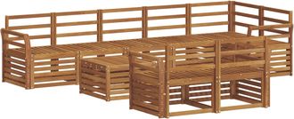 vidaXL Conjunto De Sof&aacute;s De Exterior 9 Uds. Natural Poli&eacute;ster Vidaxl