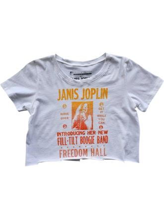 Prince Peter Womens Janis Joplin Freedom Hall Crop Tee In White