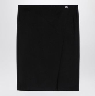 Givenchy Black Wool Skirt With Metal Button 4 G