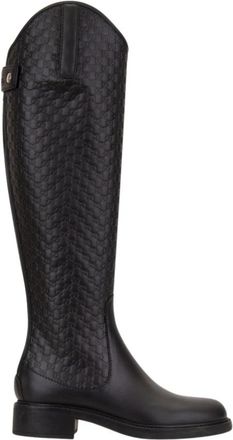 Gucci Hoge Laarzen - Dames - Hoge Laarzen - Zwart - 34 EU - Leer - Schoenen