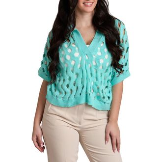 Saachi Breeze Knit Shirt in Aqua at Nordstrom Rack