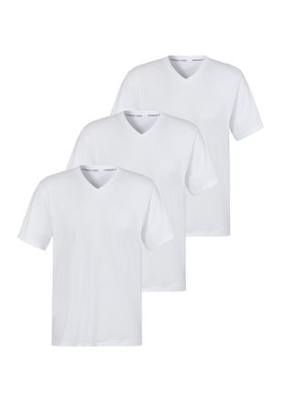 Copenhagen T-Shirt COPENHAGEN STUDIOS, Herren, Gr. XL, weiss (wei&szlig;), Jersey, Obermaterial: 100% Baumwolle, unifarben, Basic, bequem normal, V-Ausschnitt, abgeste