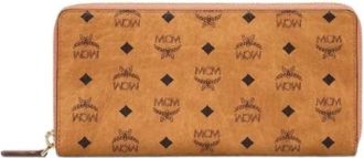 MCM Zip Around Wallet in Visetos - Dames - Portefeuilles - Bruin - ONE Size - Polyester - Accessoires