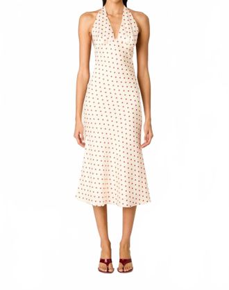 Nia La Brea Midi Dress In Ivory/cherry
