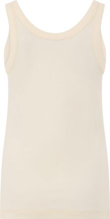 Christophe Lemaire Womens Top Off-Shoulder Sleeveless Cotton Sand Vests & Tank Tops