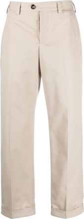 Pantaloni Torino pressed-crease straight-leg trousers - men - Polyester/Cotton - 32 - Neutrals