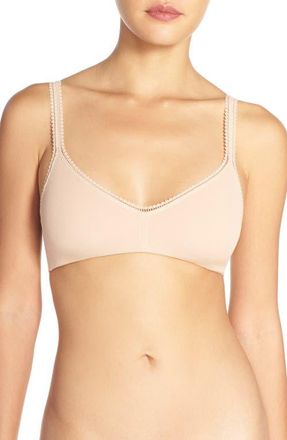 OnGossamer Stretch Cotton Bralette in Champagne at Nordstrom, Size Medium