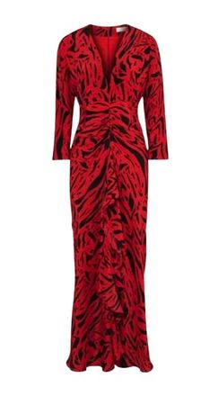 Rixo Red Tiger Print Midi Dress Size M