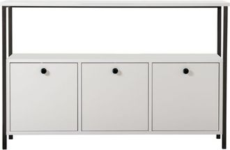 Calicosy Aparador 3 puertas L120 cm - Blanco y negro