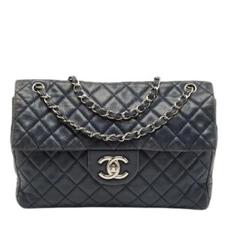 Chanel Pre-owned Vintage Leren Schoudertas - Dames - Pre-owned - Zwart - Maat: ONE Size Leer