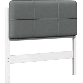 vidaXL Upholstered Headboard White and Light Grey 100 cm vidaXL