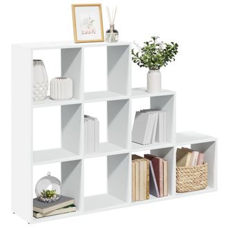 Berkfield Home Room Divider Bookcase 3-Tier White 137.5x29x103.5 cm Engineered Wood