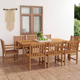 vidaXL Conjunto De Comedor De Jard&iacute;n De 9 Piezas, 200 X 100 Cm, Madera Maciza De Teca Vidaxl