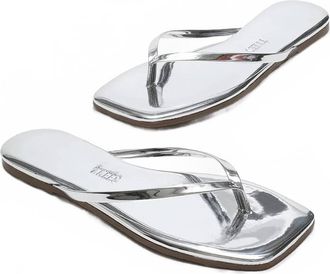 Tkees Womens Square Toe Lily Mirror Sandal In Chrome