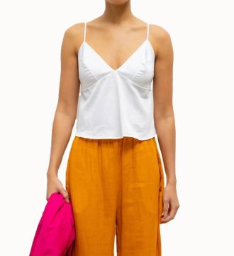 Leset Yoko Triangle Tank Top In White
