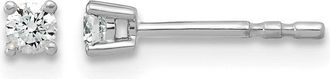 Diamond2Deal 14k Yellow Gold 1/10 ct Round Lab Grown Diamond Stud Earrings VS Clarity, D-E Color