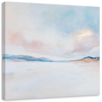 Artgeist Quadro Su Tela, Arte Astratta Pastello Rosa Blu - 40x40