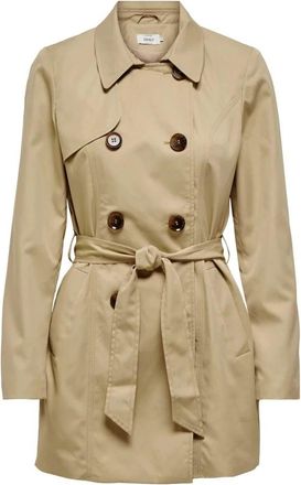 Only Trench Coats - Dames - Trenchcoats - Beige - XS - Polyester - Jassen