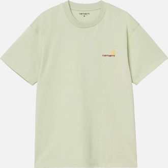 Carhartt Work in Progress Mens Carhartt WIP S/S American Script T-Shirt - Pale Olive - Green - Size: 44