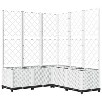vidaXL Jardinera Con Enrejado Pp Blanco 120x120x136 Cm Vidaxl