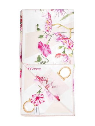 Ferragamo jacquard gancini floral scarf - women - Silk - One Size - White