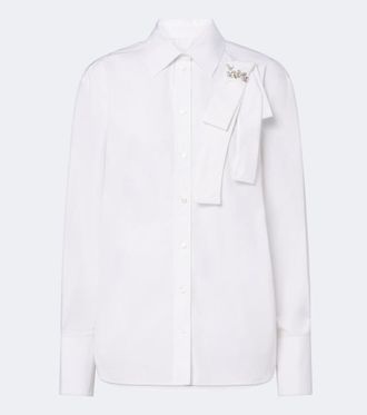 Erdem Camisa de popel&iacute;n de algod&oacute;n adornada