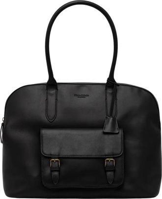Marc O'Polo Grote Leren Tote - Dames - Shoppers - Zwart - ONE Size - Katoen - Tassen