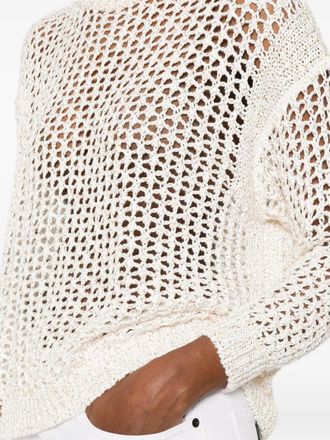 PANICALE Womens Open-Knit Crew-Neck Sweater Ss26 W