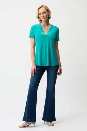Joseph Ribkoff Silky Knit Flared Top In Oceanic