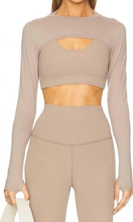 SPLITS59 Amelia Airweight Lite Shrug In Latte