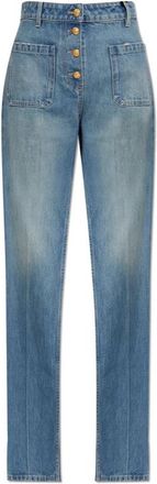 Valentino Garavani High-waisted Jeans - Dames - Regular Fit Jeans - Blauw - W25 - Katoen - Jeans