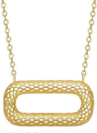 Rachel Glauber 14K Plated Mesh Design Necklace