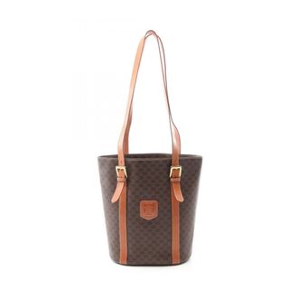 Celine Macadam Brown Coated Canvas Tote Bag (Pre-Owned)