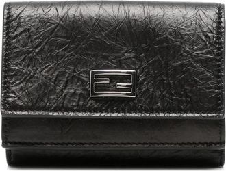 Fendi FF Logo Crinkled Leather Wallet