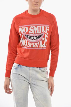 Stella McCartney Maglia Girocollo NO SMILE NO SERVICE in Misto Cotone Stella McCartney