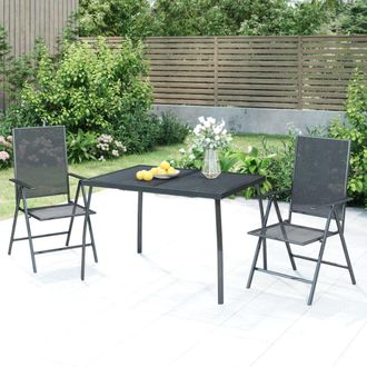 vidaXL Juego De Comedor De Jard&iacute;n 3 Piezas Acero Gris Antracita Vidaxl