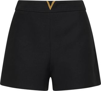 Valentino Short Shorts, female, Black, Size: M V-plaque Shorts