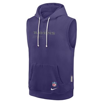 Nike Baltimore Ravens Sideline Nike Mens Dri-FIT NFL Sleeveless Pullover Hoodie in Purple | 03B452M8G-0CN