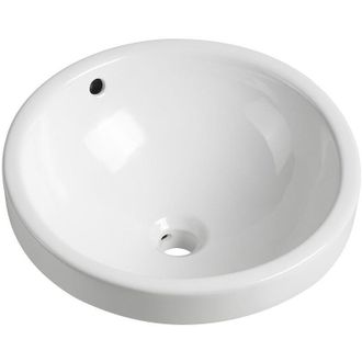 Vente-Unique Lavabo per il bagno a semi incasso tondo in Ceramica Bianco - CATONAC